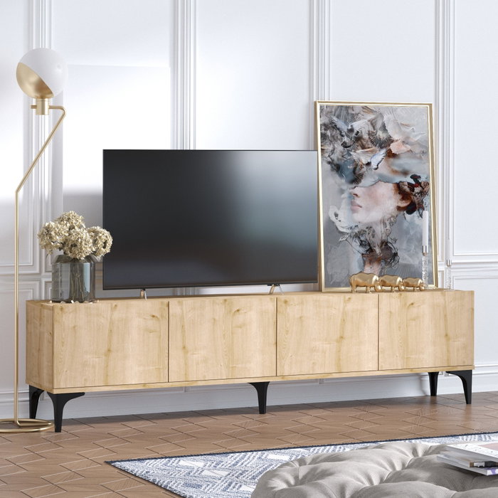 Hanah Home Soporte TV Nora Sapphire Oak Roble Zafiro 180cm Ancho x 50cm Alto x 35cm Profundo Tablero Melamina 18mm